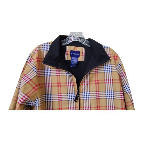Vtg Catalina Women's Lightweight Windbreaker Jacket Capuccino Plaid-Nova Check M - Picture 8 of 11